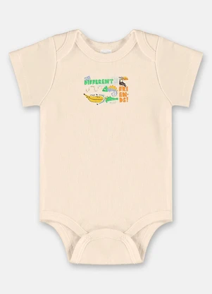 Up Baby - Body em Suedine para Bebê Menino Bege - UP BABY