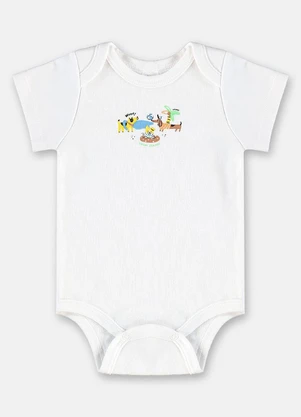 Body em Suedine para Bebê Menino Up Baby Branco - UP BABY