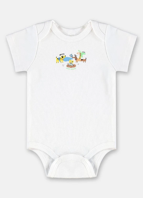 Up Baby - Body em Suedine para Bebê Menino Up Baby Branco
