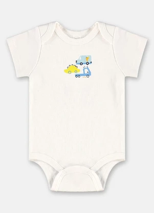 Up Baby - Body em Suedine para Bebê Menino Branco - UP BABY