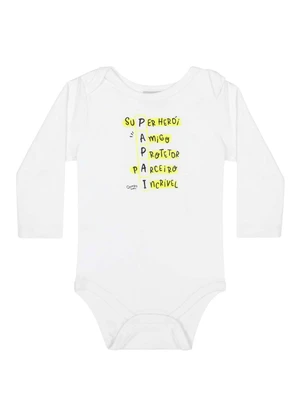 Quimby - Body em Suedine Unissex para Bebê Branco - QUIMBY