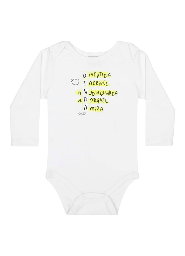 Quimby - Body em Suedine Unissex para Bebê Branco