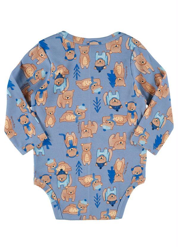 Quimby - Body Estampado em Suedine Azul 2