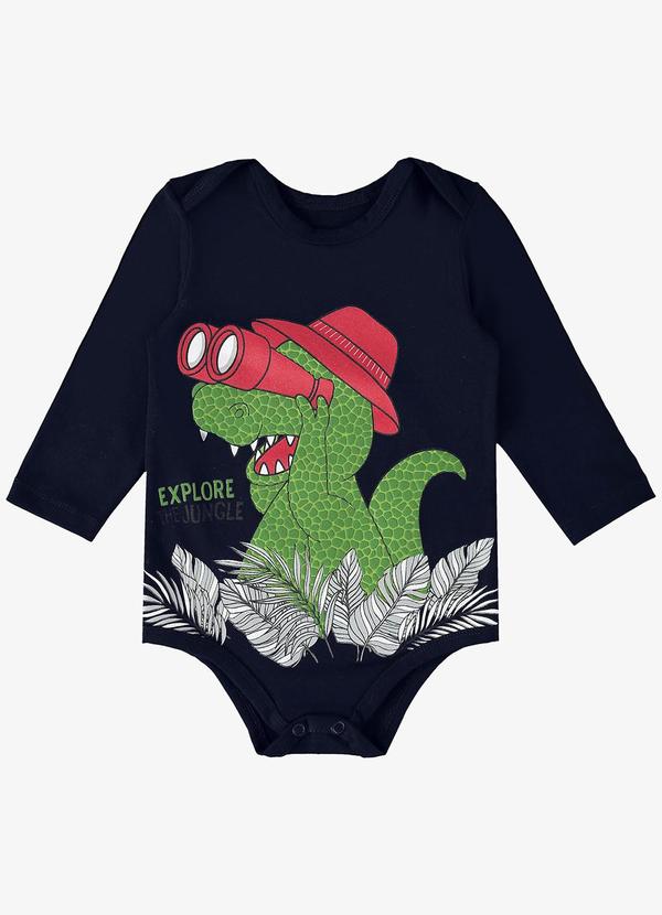 Rovi Kids - Body Infantil Masculino Dino Azul