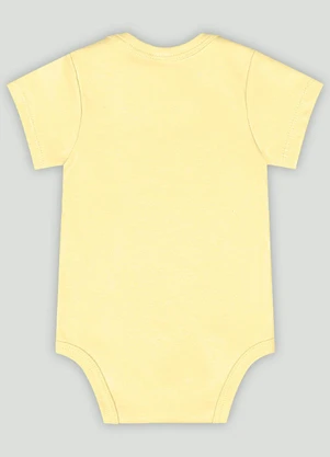 Body Manga Curta Bebê Menino Up Baby Amarelo - UP BABY