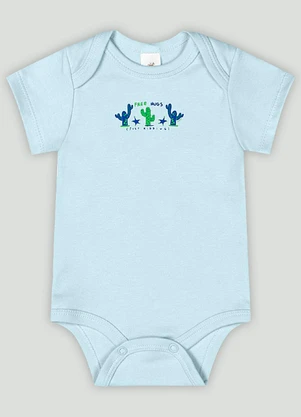 Body Manga Curta Bebê Menino Up Baby Azul - UP BABY