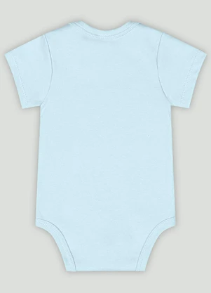 Body Manga Curta Bebê Menino Up Baby Azul - UP BABY