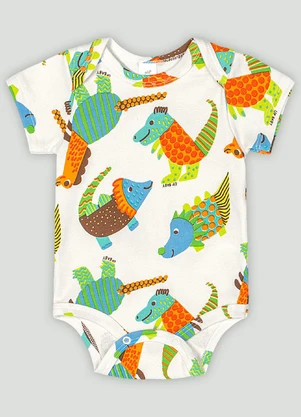 Body Manga Curta Bebê Menino Up Baby Branco - UP BABY