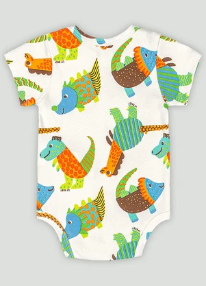 Body Manga Curta Bebê Menino Up Baby Branco - UP BABY