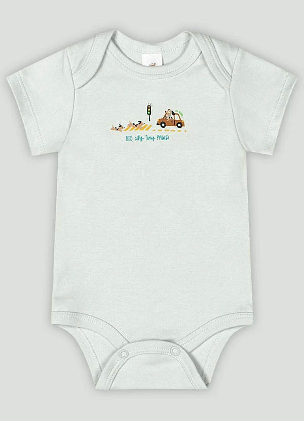 Up Baby - Body Manga Curta Bebê Menino Up Baby Verde