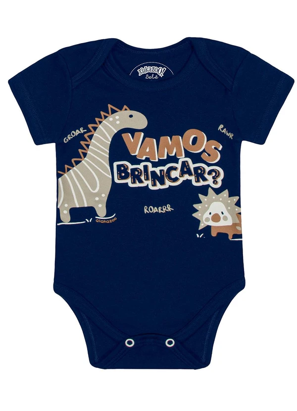 Alakazoo - Body Manga Curta com Estampa Divertida Azul 2