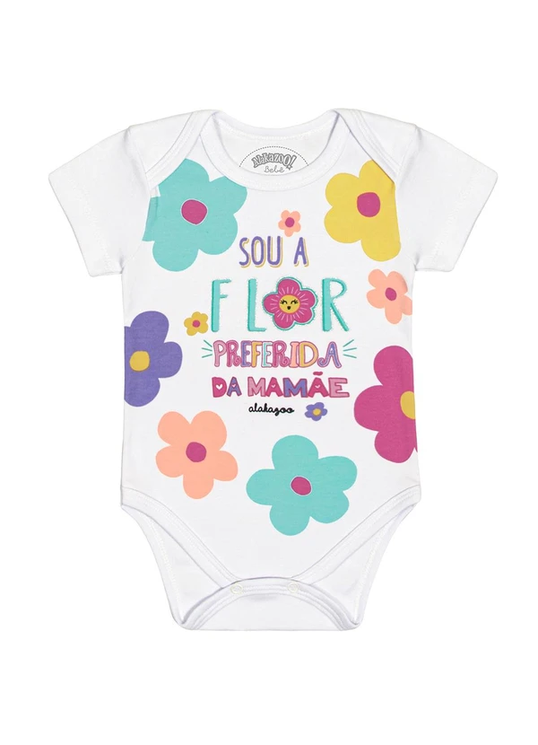 Alakazoo - Body Manga Curta com Estampa Divertida Branco 2