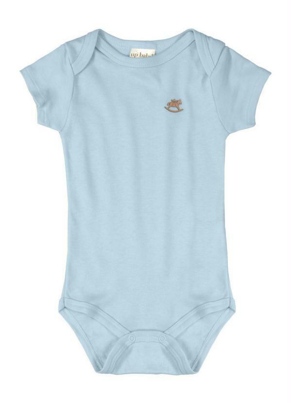 Up Baby - Body Manga Curta Suedine Azul