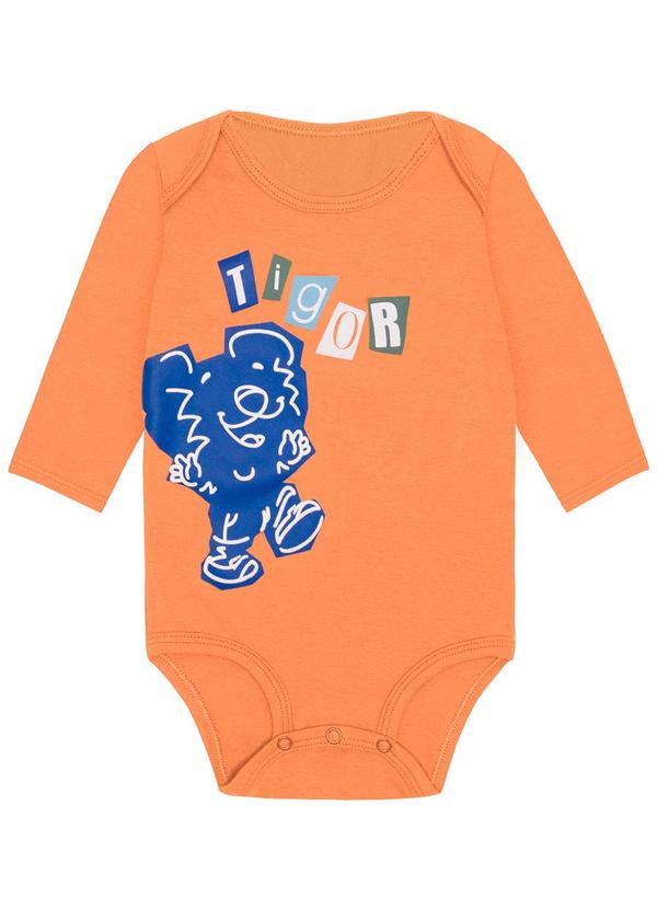 Tigor T Tigre - Body Manga Longa Antiviral Menino Bebê Laranja