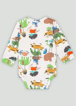 Body Manga Longa Bebê Menino Up Baby Branco - UP BABY