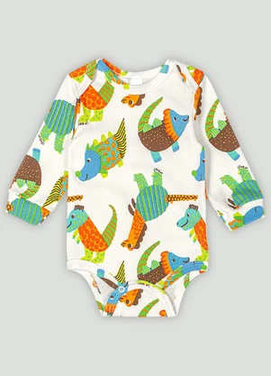 Body Manga Longa Bebê Menino Up Baby Branco - UP BABY