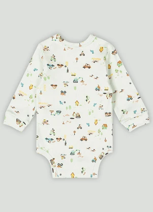 Up Baby - Body Manga Longa Bebê Menino Verde - UP BABY
