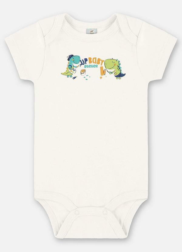 Up Baby - Body para Bebê Menino em Suedine Bege