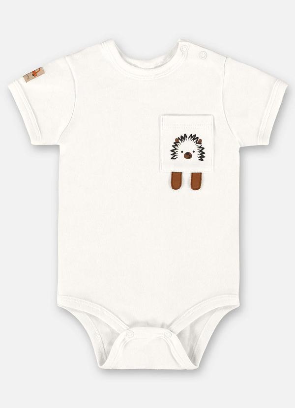 Up Baby - Body para Bebê Menino em Suedine Bege