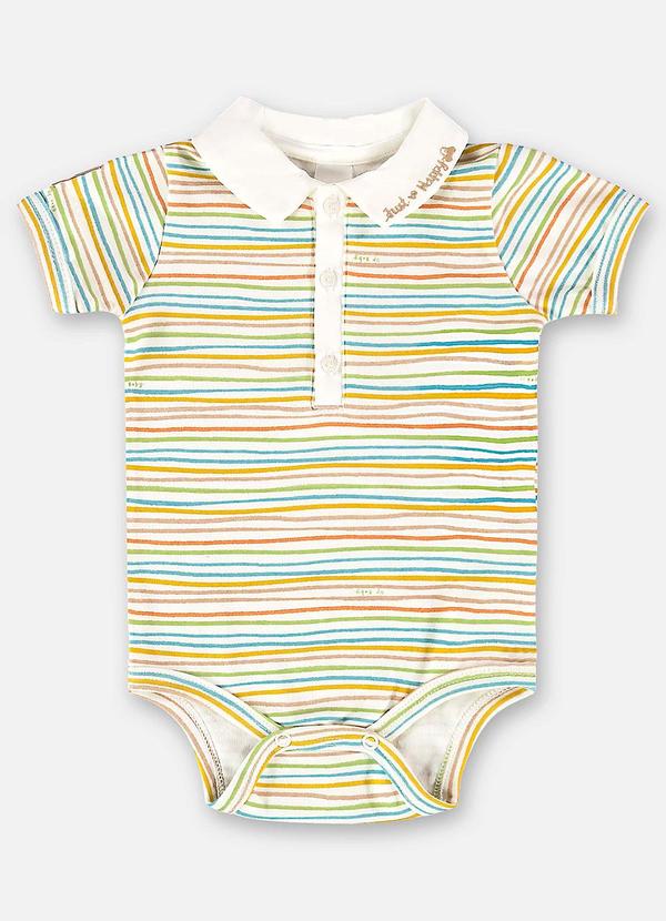Up Baby - Body para Bebê Menino em Suedine Bege