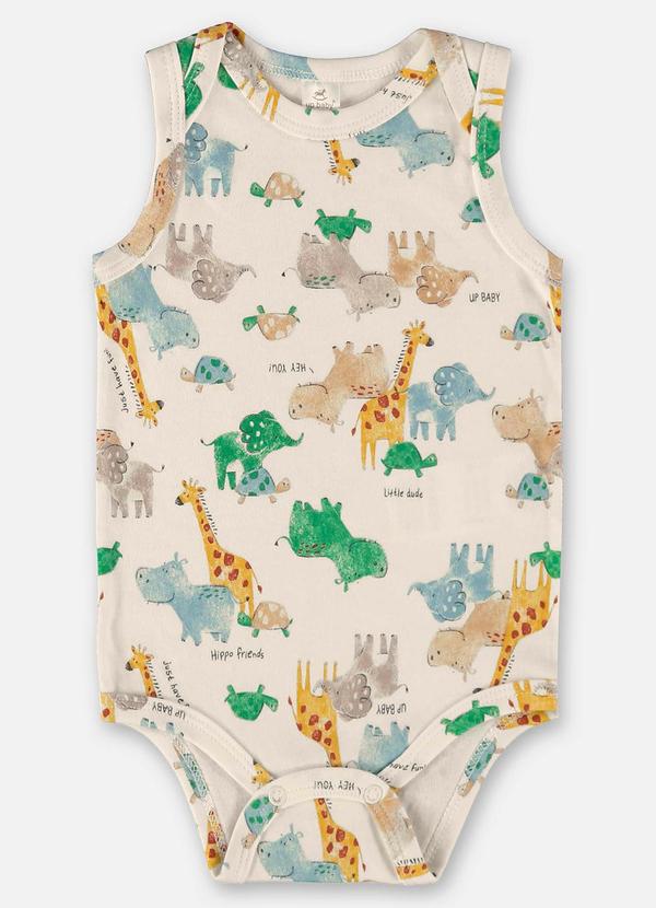 Up Baby - Body para Bebê Menino em Suedine Bege 1