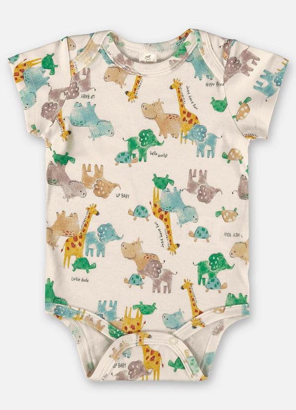 Up Baby - Body para Bebê Menino em Suedine Bege