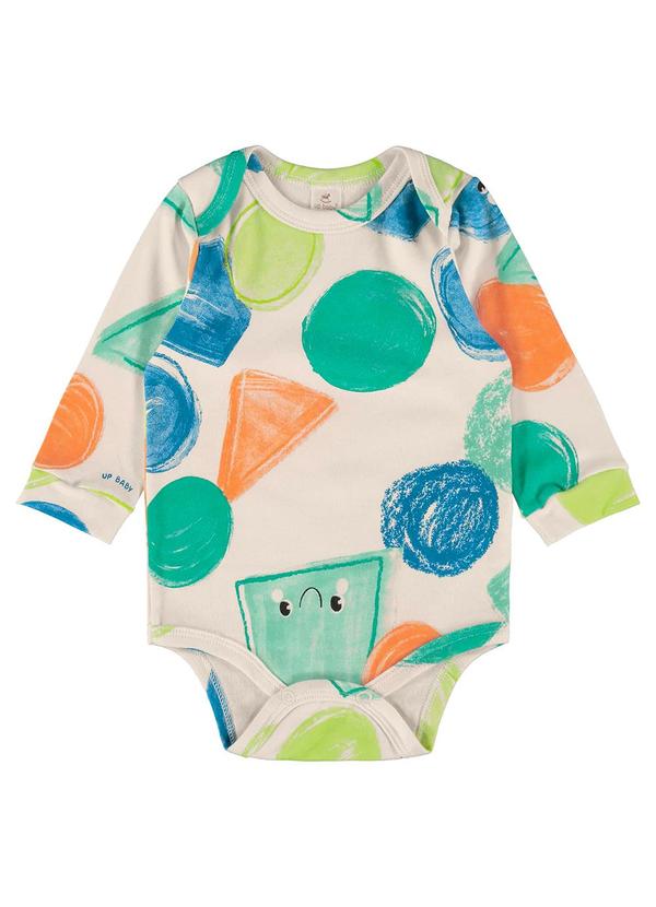 Up Baby - Body para Bebê Menino em Suedine Bege