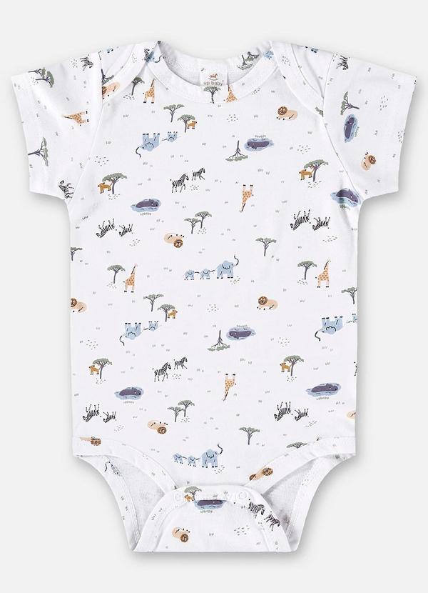 Up Baby - Body para Bebê Menino em Suedine Branco