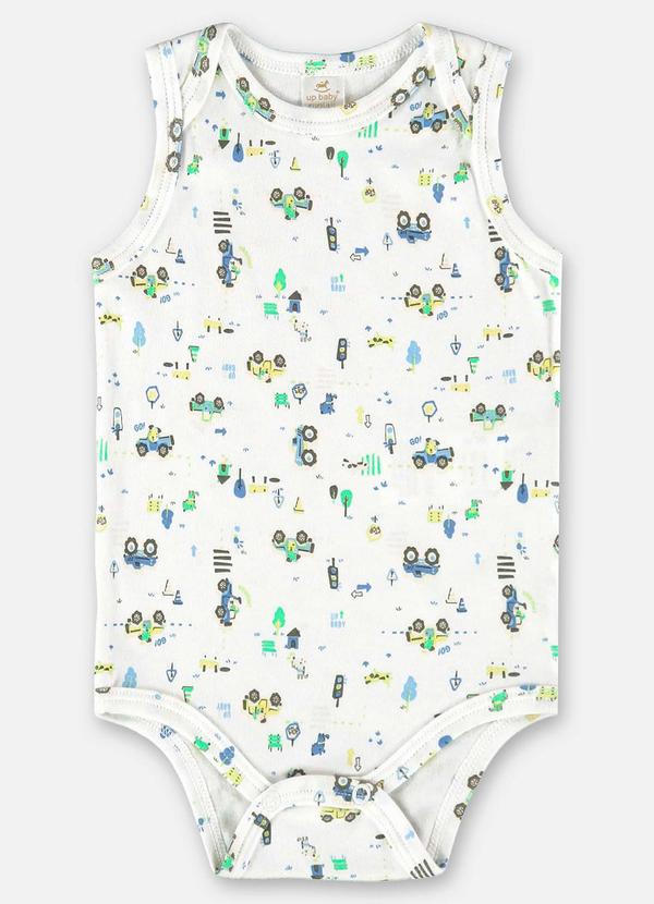 Up Baby - Body para Bebê Menino em Suedine Branco