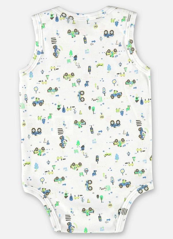 Up Baby - Body para Bebê Menino em Suedine Branco 2
