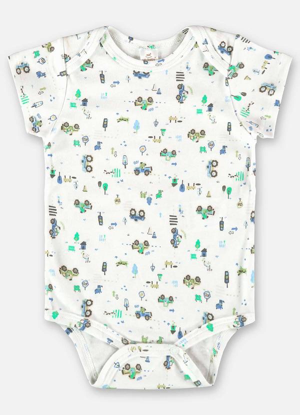 Up Baby - Body para Bebê Menino em Suedine Branco 2