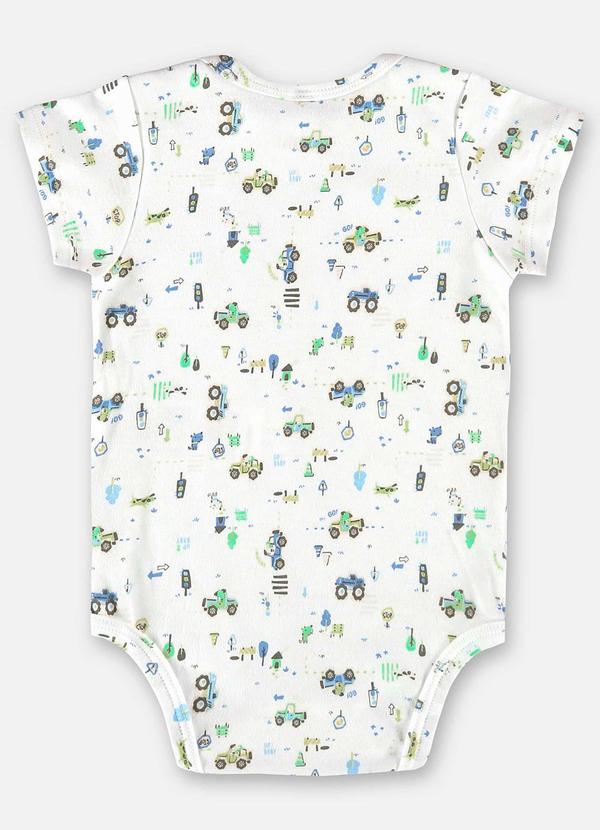 Up Baby - Body para Bebê Menino em Suedine Branco 3