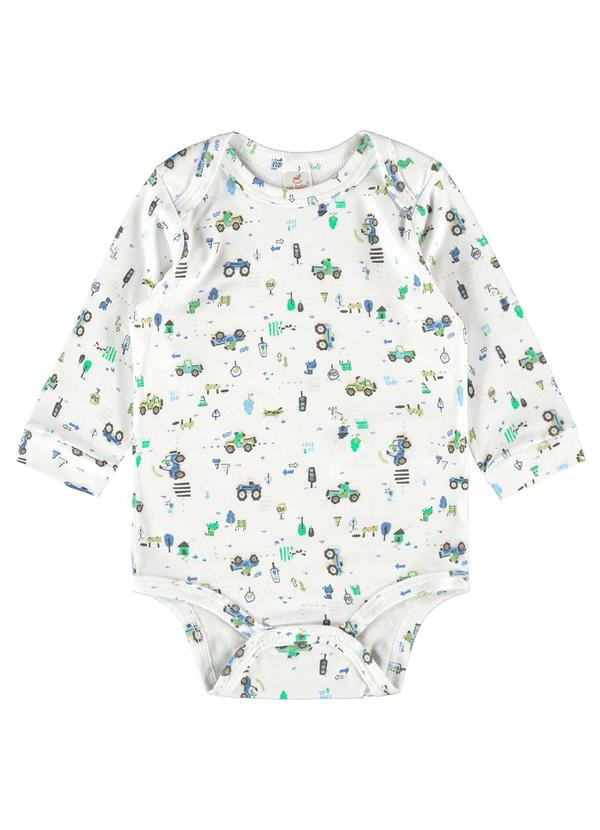 Up Baby - Body para Bebê Menino em Suedine Branco