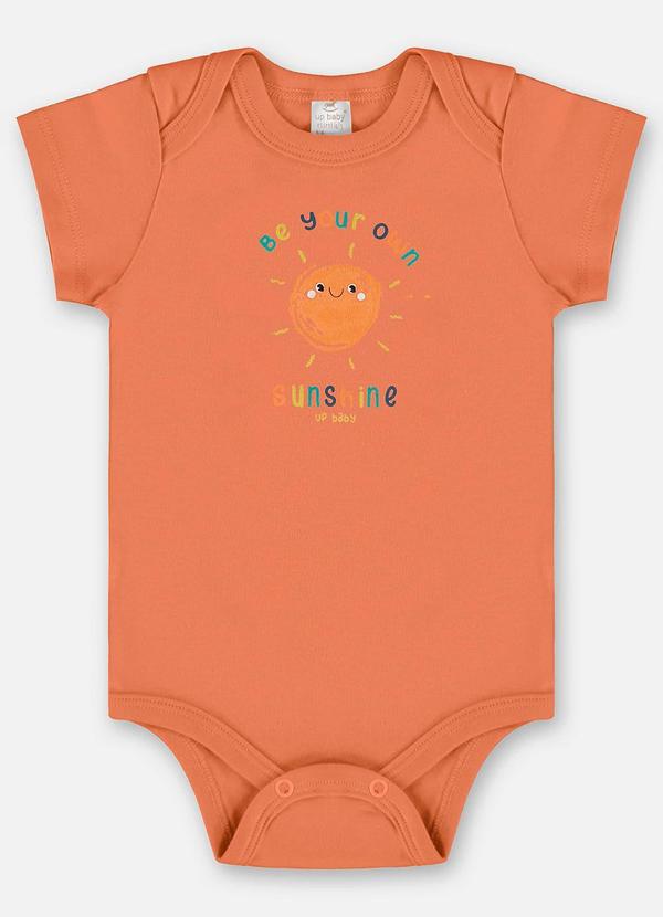Up Baby - Body para Bebê Menino em Suedine Laranja