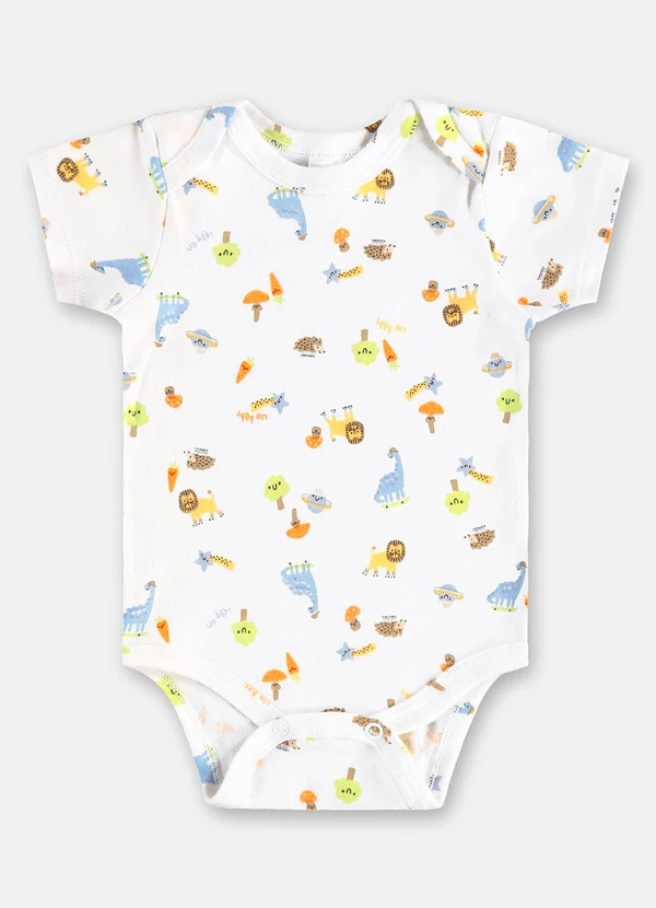 Up Baby - Body para Bebê Menino em Suedine Branco 2