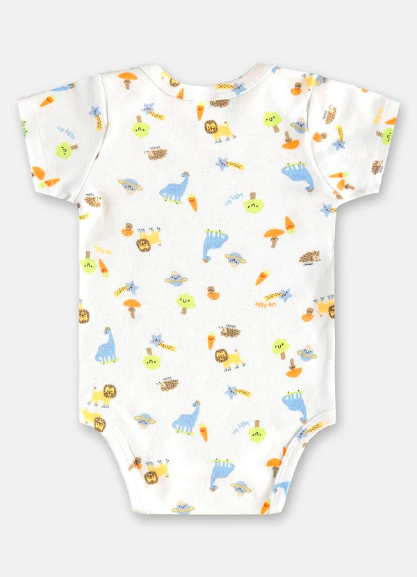 Up Baby - Body para Bebê Menino em Suedine Branco 3