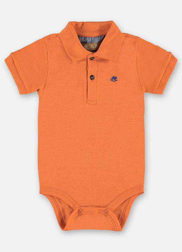 Up Baby - Body Polo Básico de Bebê Menino Laranja