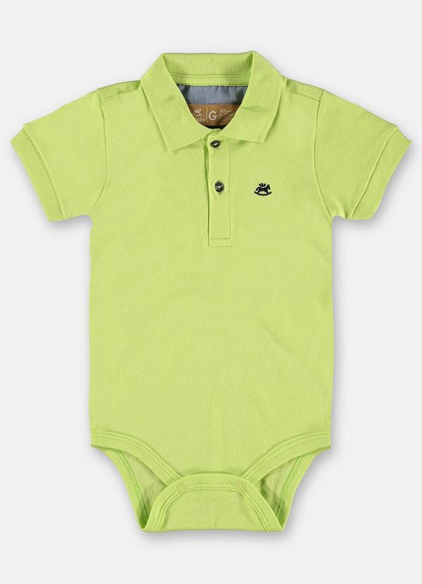 Up Baby - Body Polo Básico de Bebê Menino Verde