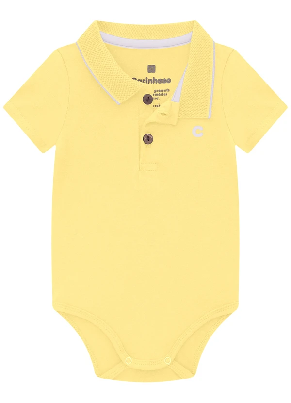 Carinhoso - Body Polo em Cotton Amarelo