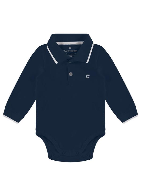 Carinhoso - Body Polo em Cotton Menino Azul