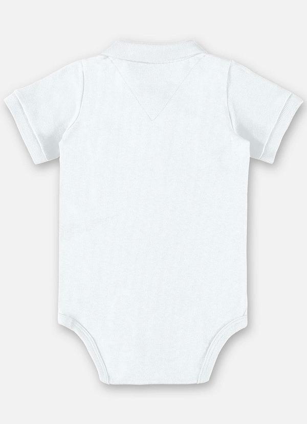 Up Baby - Body Polo em Suedine Bebê Menino Branco 2