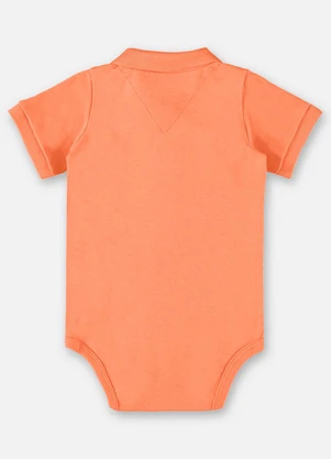 Up Baby - Body Polo em Suedine Bebê Menino Laranja - UP BABY