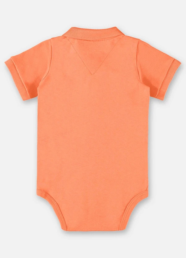 Up Baby - Body Polo em Suedine Bebê Menino Laranja 2