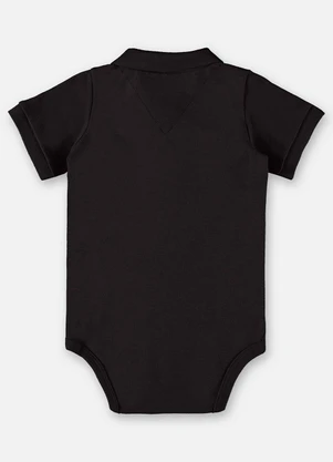 Up Baby - Body Polo em Suedine Bebê Menino Preto - UP BABY