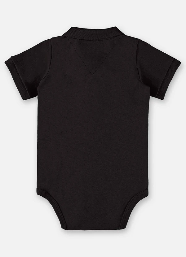 Up Baby - Body Polo em Suedine Bebê Menino Preto 2