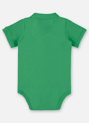 Up Baby - Body Polo em Suedine Bebê Menino Verde - UP BABY