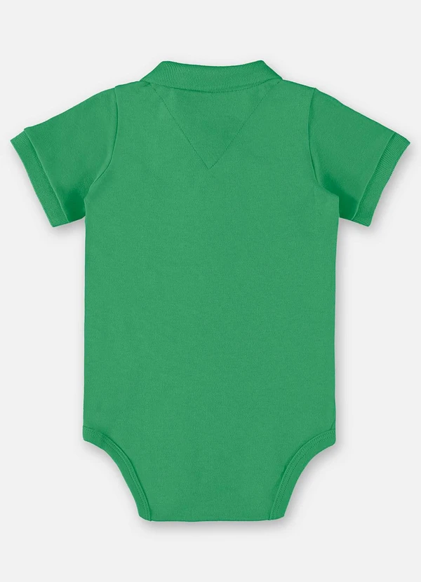 Up Baby - Body Polo em Suedine Bebê Menino Verde 2