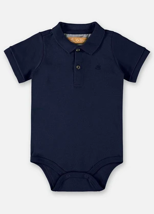 Up Baby - Body Polo em Suedine Menino Azul - UP BABY