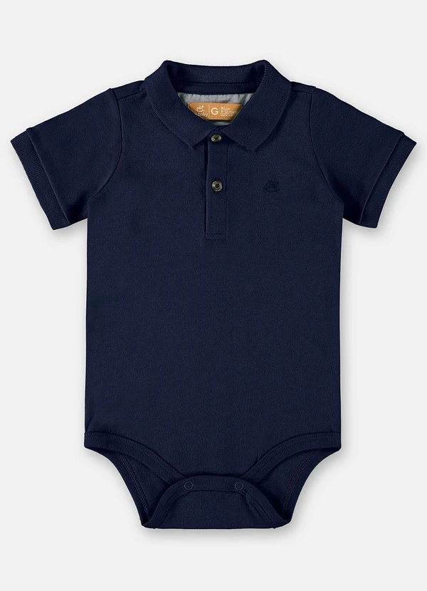 Up Baby - Body Polo em Suedine Menino Azul 1