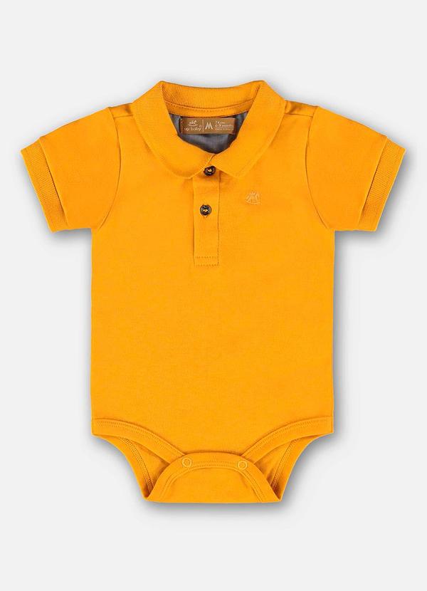 Up Baby - Body Polo em Suedine para Bebê Amarelo